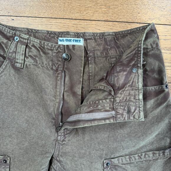 FREE PEOPLE We The Free Supersonic Slim Pants / Breen Brown Low Rise SZ 10 - Picture 6 of 11